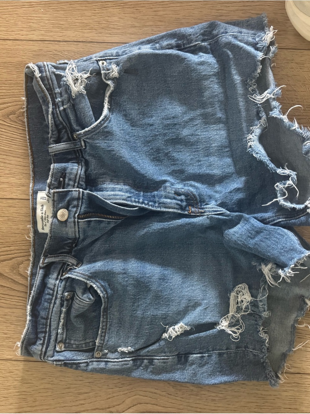 Abercrombie & Fitch Distressed Blue Denim Cutoff Shorts